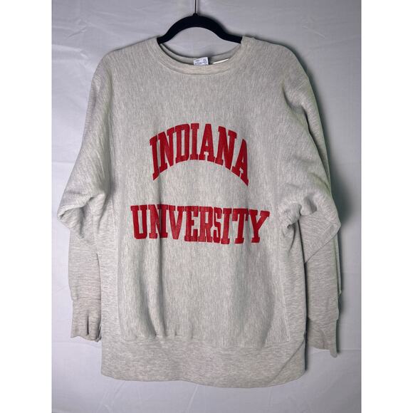 Champion Indiana University Gray Crewneck Sweatshirt Women's Size Large - Picture 1 of 5